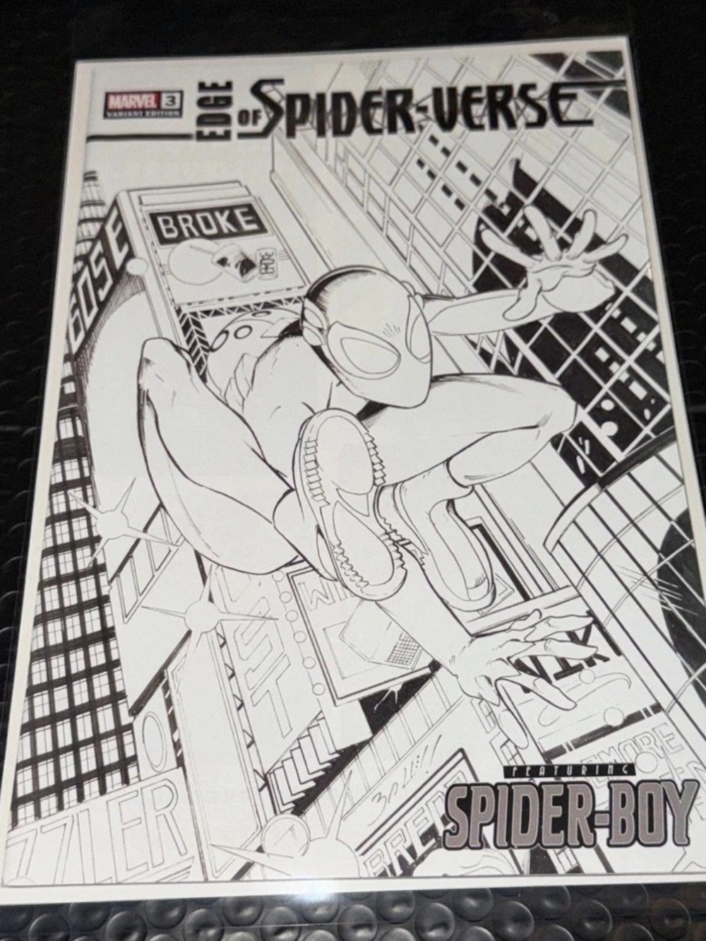 Marvel Edge of Spider-Verse #3 Spider-Boy Black and White Variant Spider-Boy